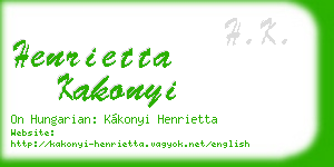 henrietta kakonyi business card